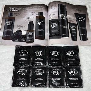 New! Farmasi Sample Set of 8 Shield Man Face & Eye Cream Shampoo After Shave